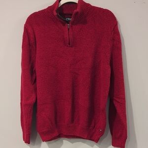 Chaps 1/4 Zip Sweater Red size Large